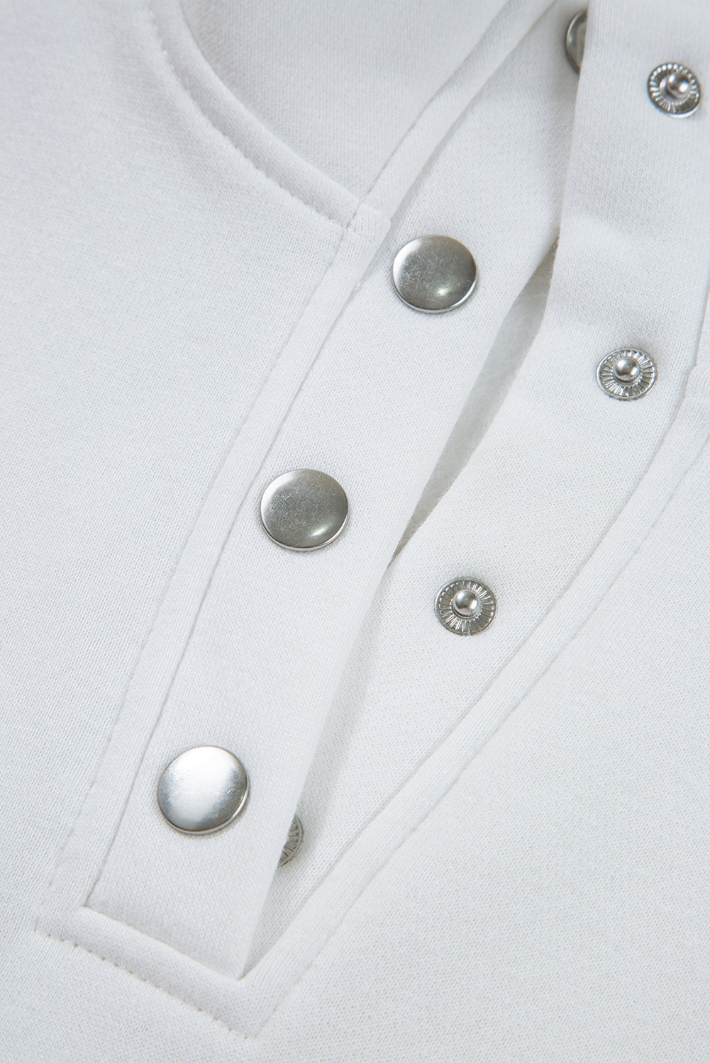 Pink Colorblock Patchwork Half Button Baggy Sweatshirt