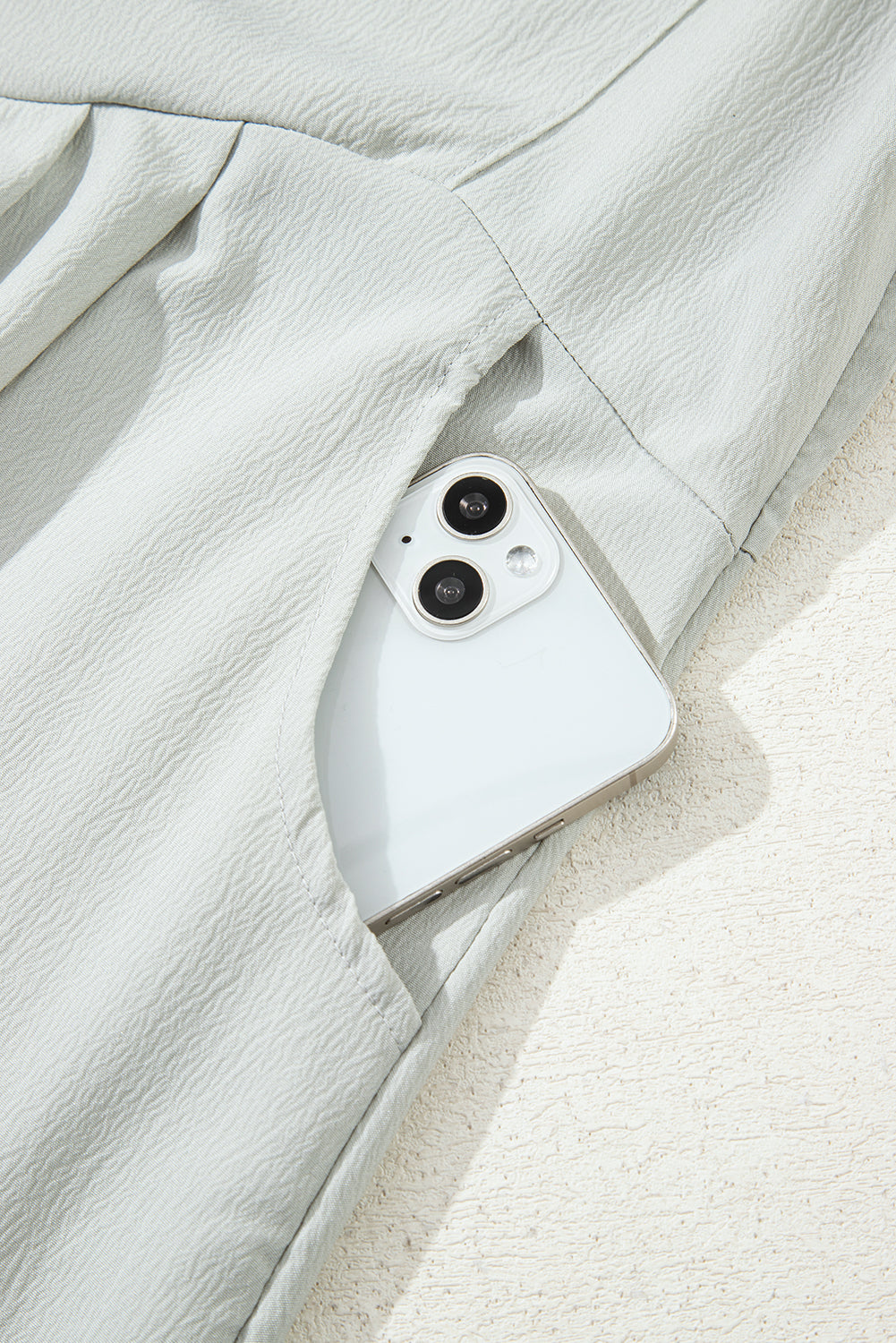 Light Grey Solid Color Pocket Overall Dress