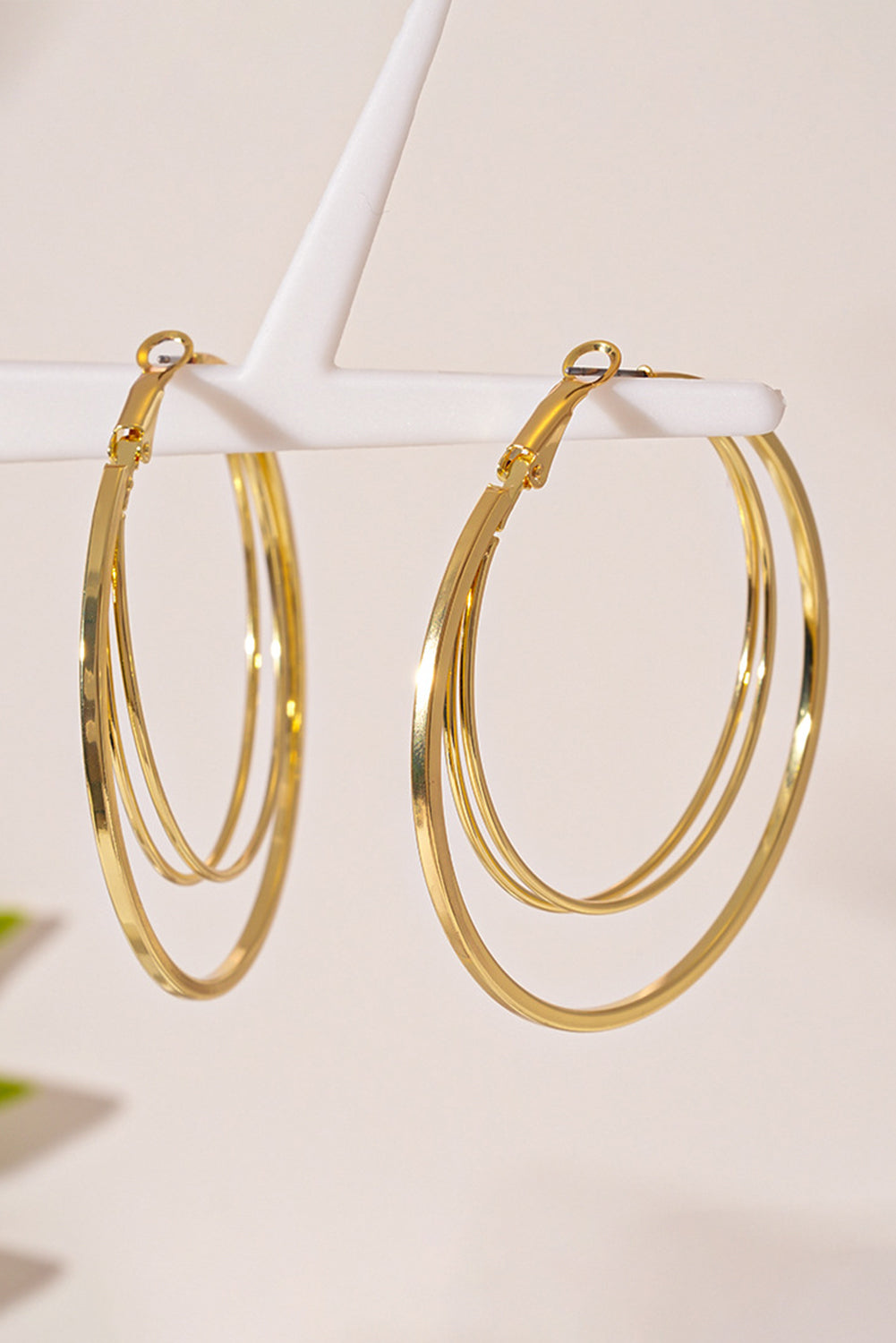 Gold Large Double Hoop Earrings