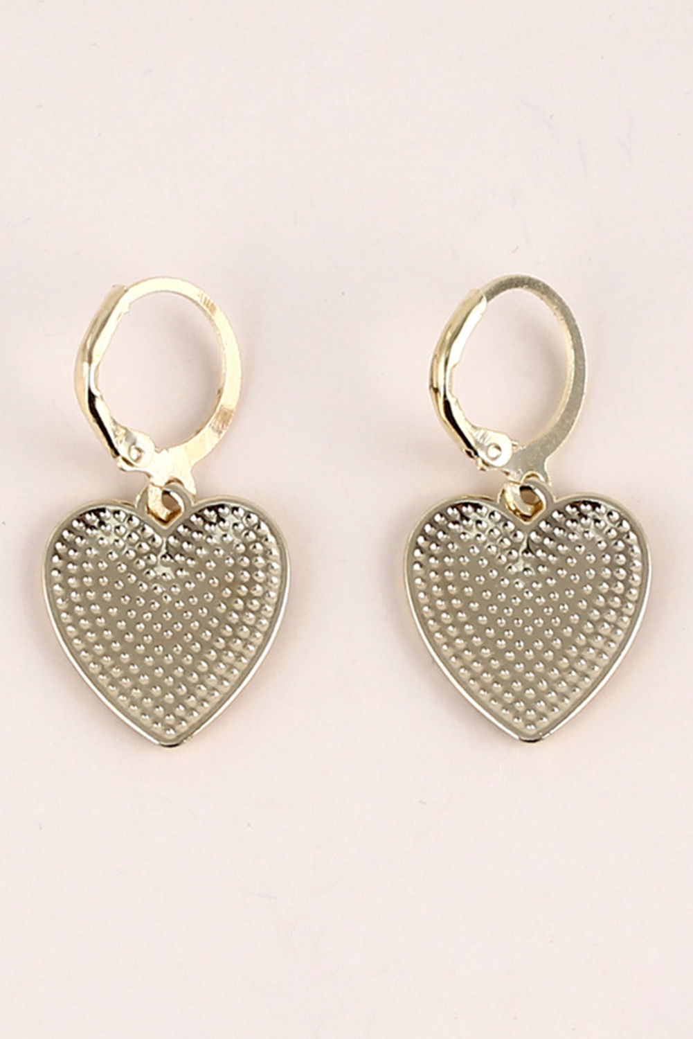 Black Checkered Heart Shaped Hoop Dangle Earrings