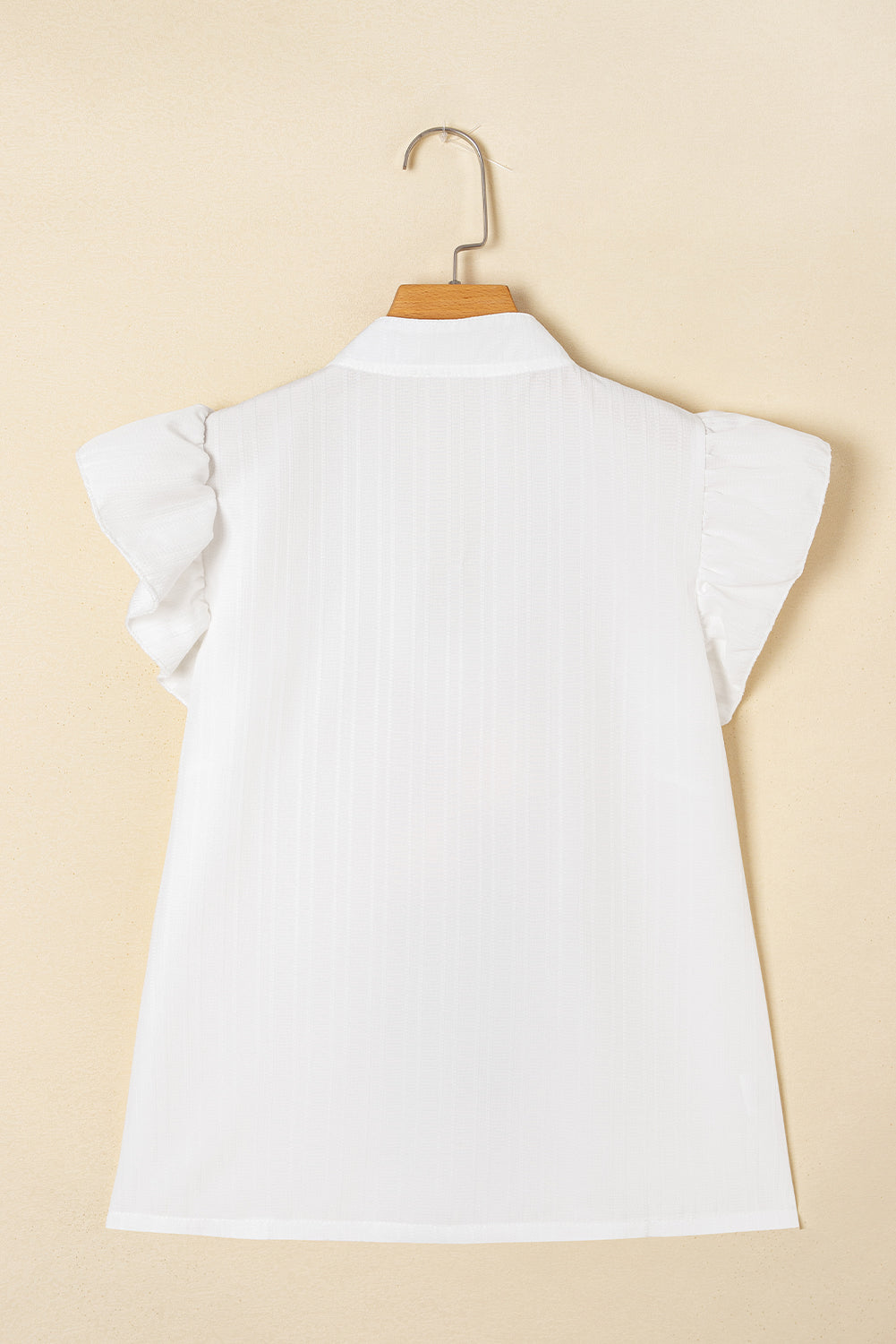 White Crochet Floral Notch V Neck Textured Blouse