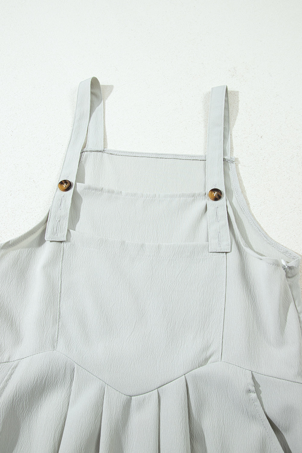 Light Grey Solid Color Pocket Overall Dress