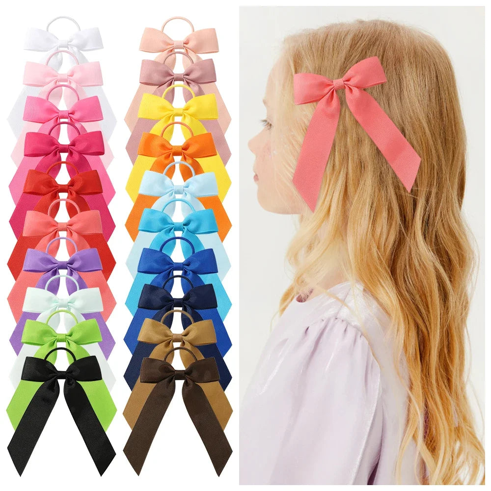 Ribbon Hair Bands Toddler Cheer Bow Head Rope Kids Fashion Solid for Sweet Girls children Party Headwear Hair Accessories