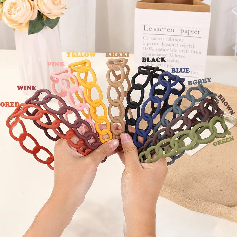 Women Headband Hairband Fashion Chain Round Band For Hair Girls Hair Accessories Headwear Traceless Hair Hoop Bang Holder