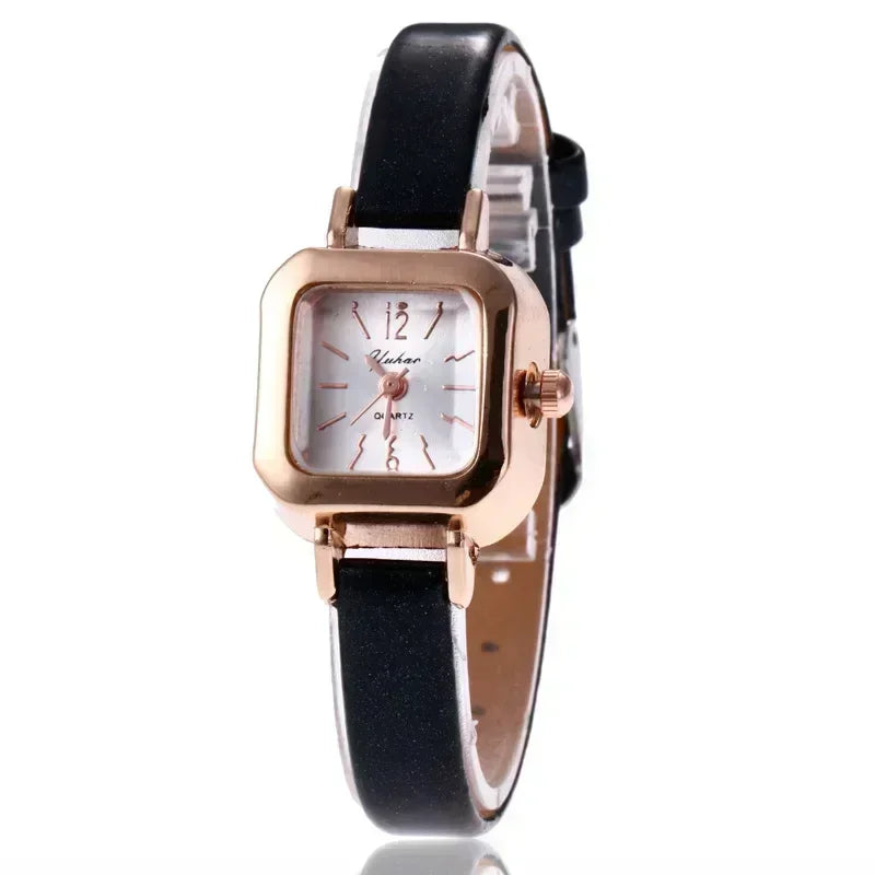 New Fashion Luxury Wrist Watches for Woman Students Small Square Leather Quartz Watch for Girl Gifts Reloj Mujer Ladies Clock