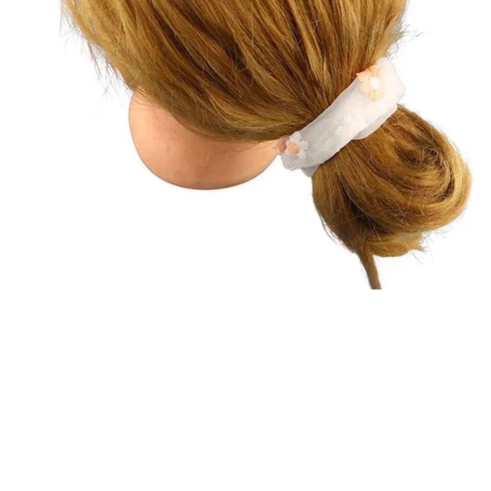 Hair Band Fashion Elastic Embroidery Hair Accessories Gauze Hair Tie Hair Rope Scrunchie Rubber Band