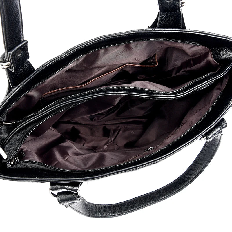 Ladies' tote bag: Fashionable and versatile, large-capacity soft leather single-shoulder bag