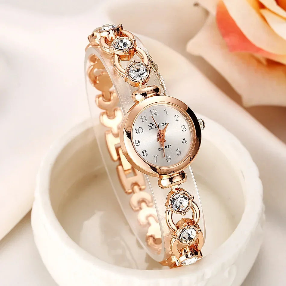Ladies's Wristwatch Alloy Rhinestone Luxury Watch for Women Casual Quartz Bracelet Watch Relogio Feminino часы женские