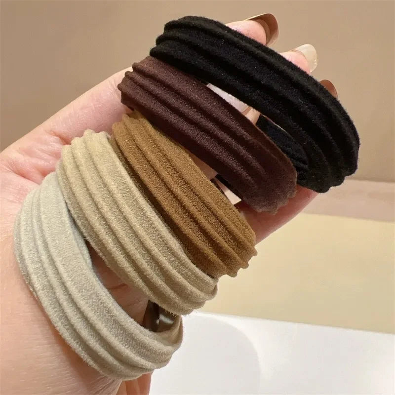 5pcs/Bag Women High Elastic Seamless Hair Rope Durable Bowknot Headbands No Crease Ponytail Holder Rubber Band Hair Accessories
