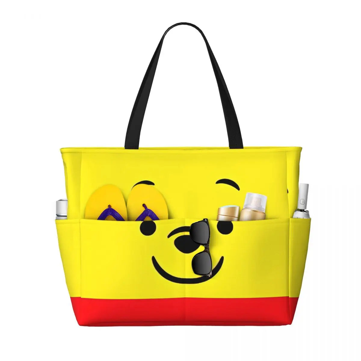 Fashion Winnie The Pooh Women Tote Bag for Travel Large Cute Bear Print Weekender Bags for Holiday