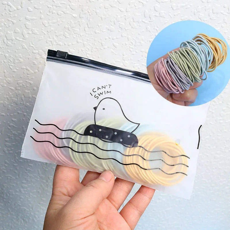 100PCS/Set Women 3.5CM Basic Nylon Elastic Hair Bands Ponytail Hair Scrunchie Rubber Bands Headband Hair Accessories Headwear