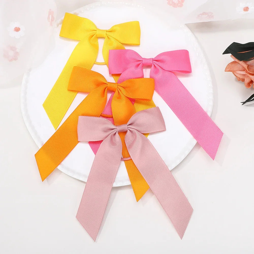 Ribbon Hair Bands Toddler Cheer Bow Head Rope Kids Fashion Solid for Sweet Girls children Party Headwear Hair Accessories