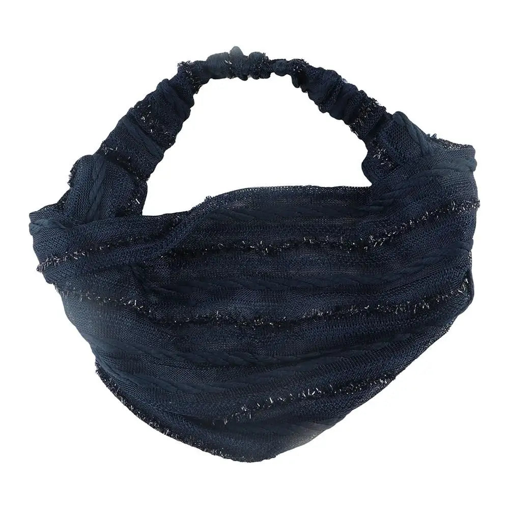 White Hair Elastic Hair Band Sequin Shiny Cloth Mother Hair Hoop Women Headband Korean Headwear Wide Hair Band Mesh Hairbands