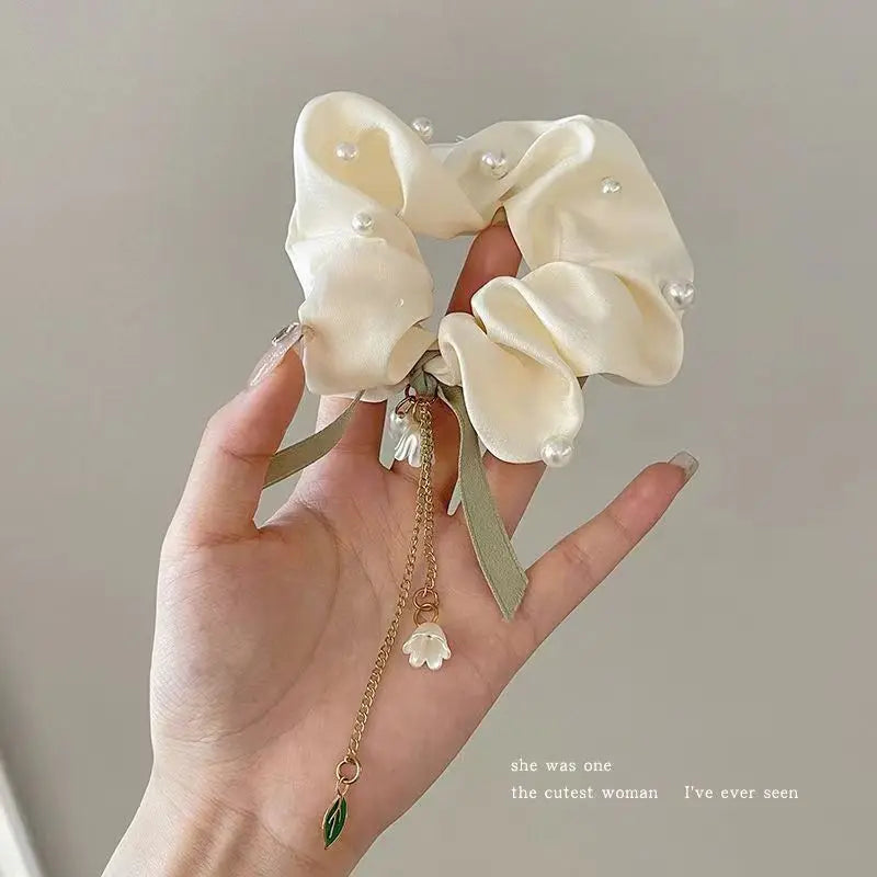 Rubber band hair ring, high elastic durable head rope lily of the valley hair ornament