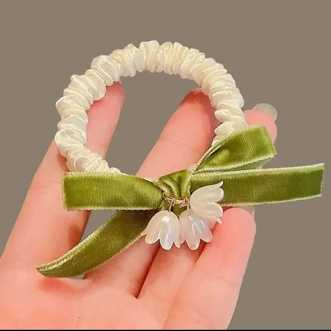 Rubber band hair ring, high elastic durable head rope lily of the valley hair ornament