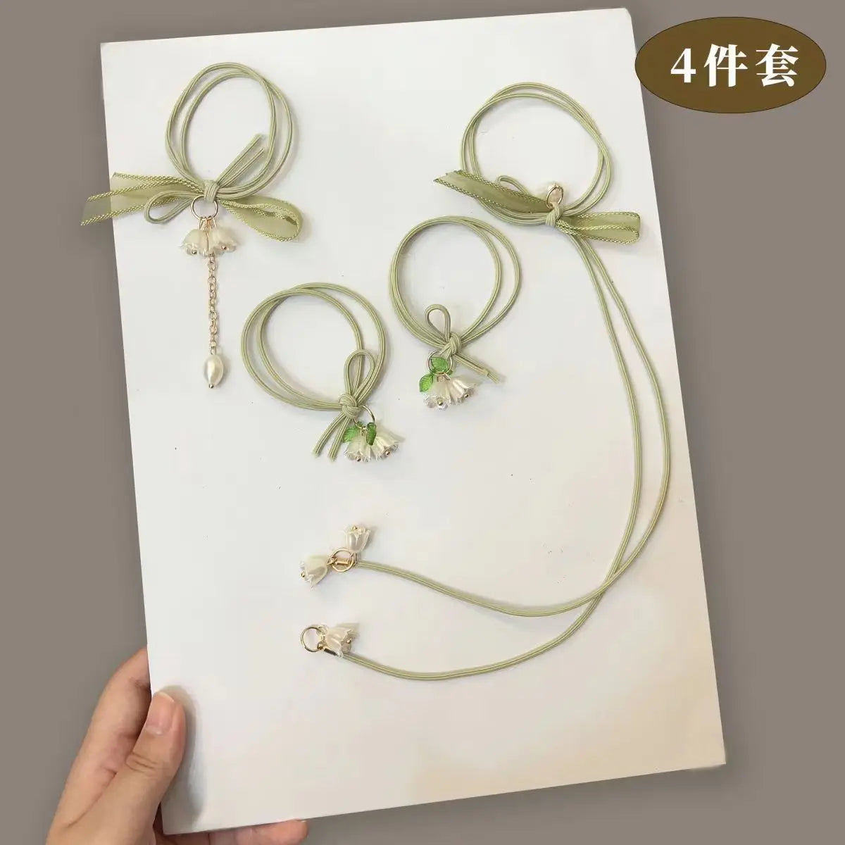 Rubber band hair ring, high elastic durable head rope lily of the valley hair ornament