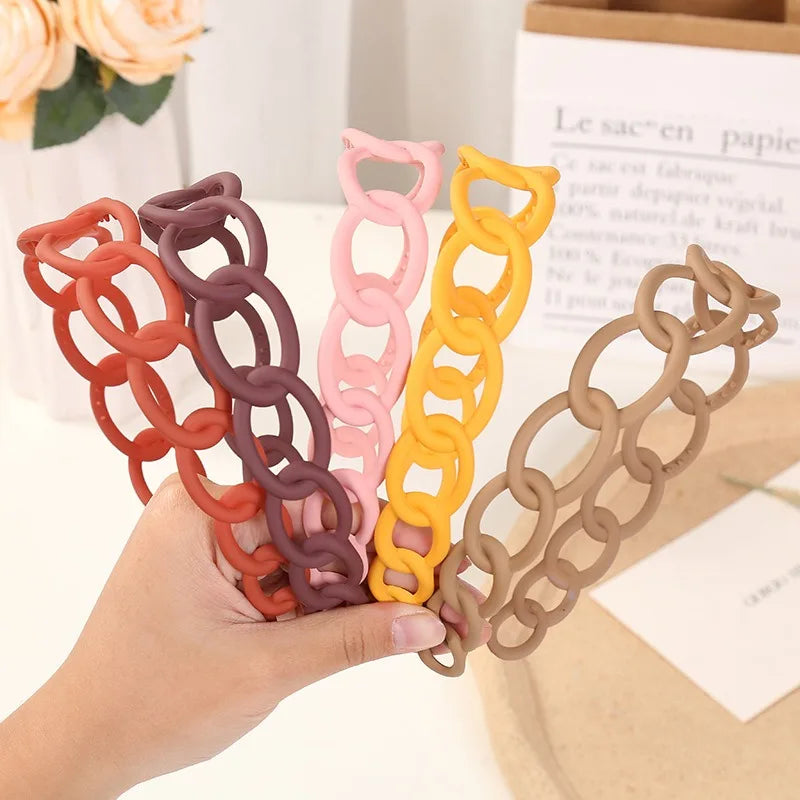 Women Headband Hairband Fashion Chain Round Band For Hair Girls Hair Accessories Headwear Traceless Hair Hoop Bang Holder
