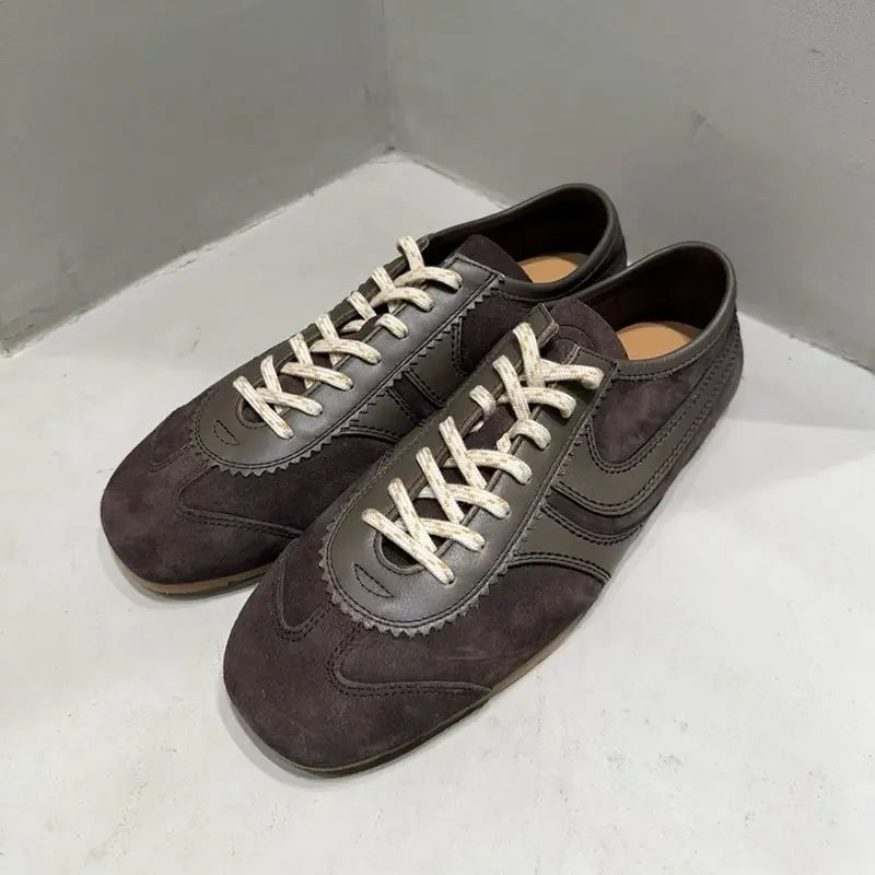 Women's Sports Shoes Genuine Leather 2025 Autumn Retro German Training Shoes High-Quality New Forrest Gump Women's Shoes Flat