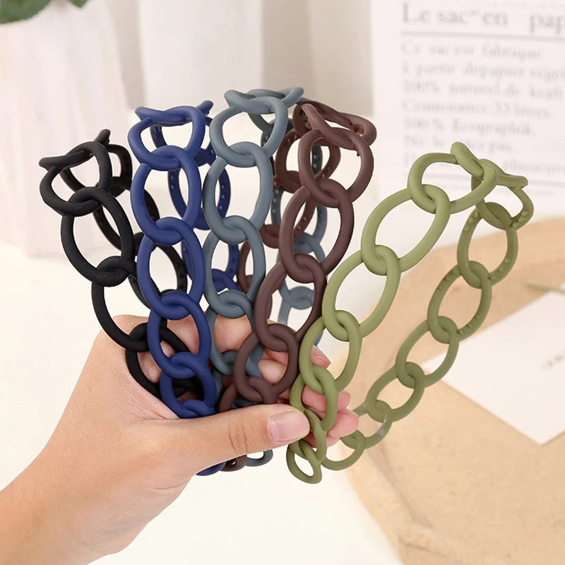 Women Headband Hairband Fashion Chain Round Band For Hair Girls Hair Accessories Headwear Traceless Hair Hoop Bang Holder