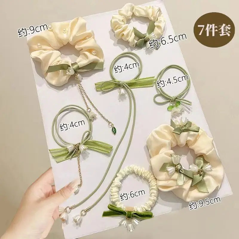 Rubber band hair ring, high elastic durable head rope lily of the valley hair ornament