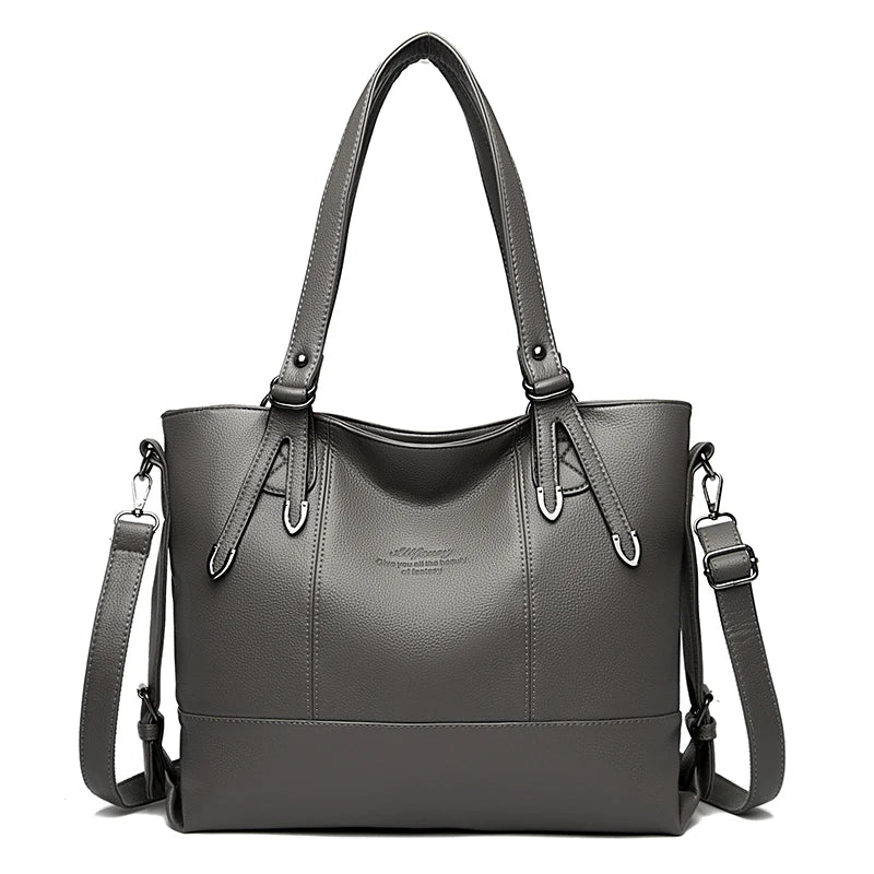 Ladies' tote bag: Fashionable and versatile, large-capacity soft leather single-shoulder bag