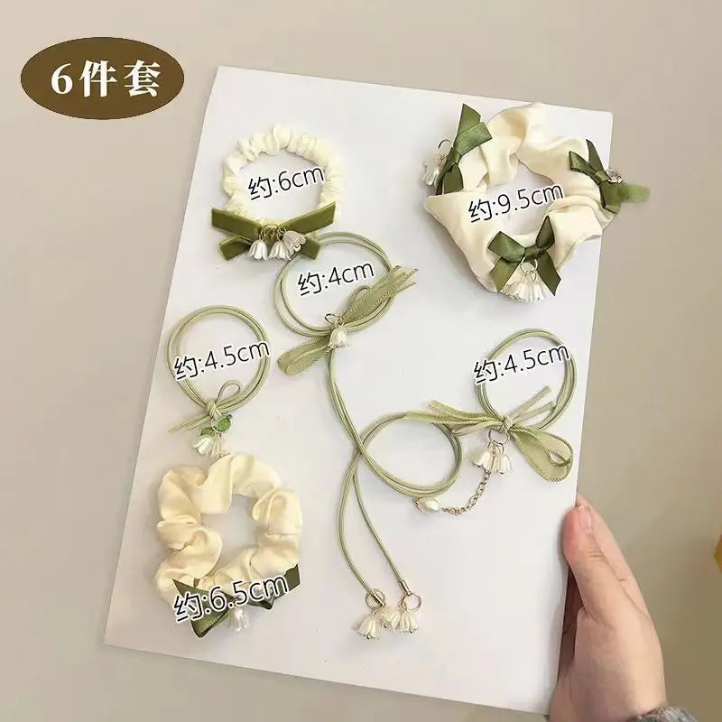 Rubber band hair ring, high elastic durable head rope lily of the valley hair ornament