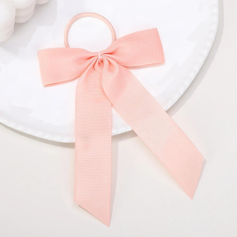Ribbon Hair Bands Toddler Cheer Bow Head Rope Kids Fashion Solid for Sweet Girls children Party Headwear Hair Accessories