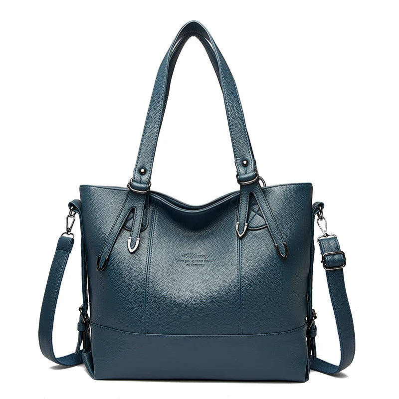 Ladies' tote bag: Fashionable and versatile, large-capacity soft leather single-shoulder bag