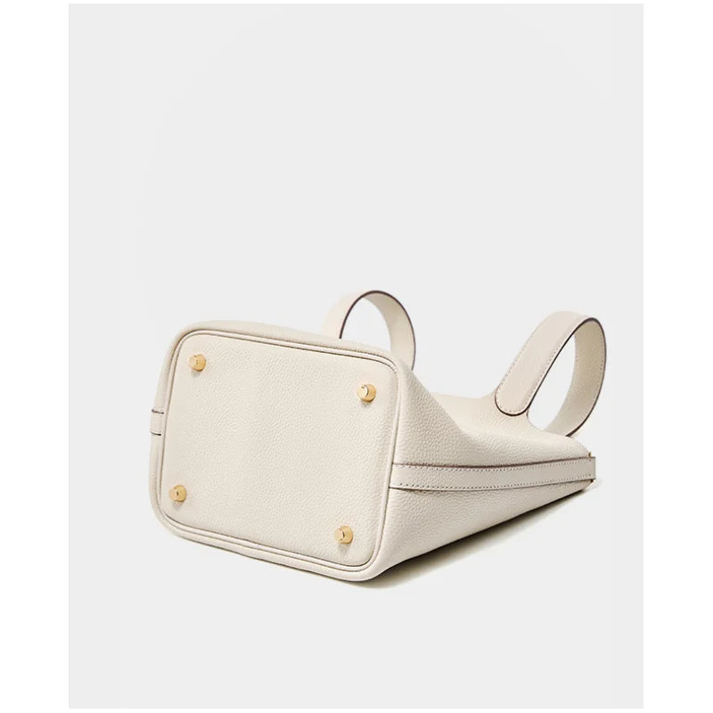 Ladies Handbag Female Bucket Bag Basket Shoulder Bag Travel BagLeather Bucket BagLarge Soft Leather Tote with Lock Daily