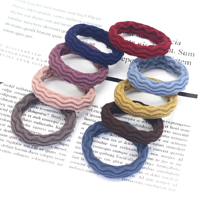20PCS High Elasticity Fashion Hair Rope High Elasticity Jacquard Pattern Hair Ring Fashion Women's Headband Hair Accessories