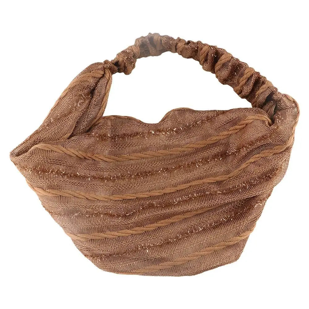 White Hair Elastic Hair Band Sequin Shiny Cloth Mother Hair Hoop Women Headband Korean Headwear Wide Hair Band Mesh Hairbands