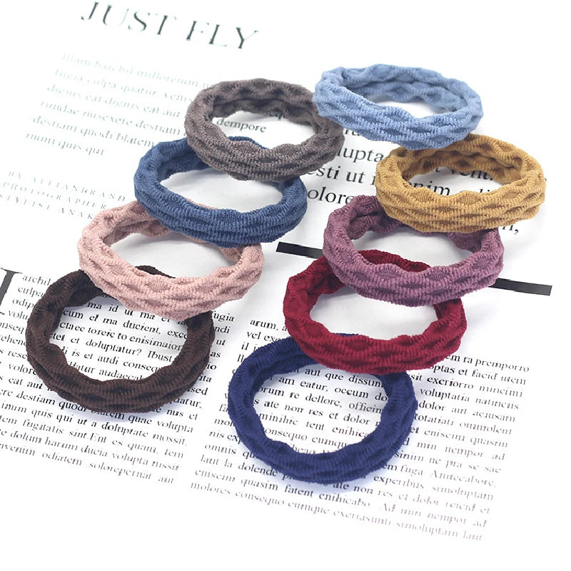 20PCS High Elasticity Fashion Hair Rope High Elasticity Jacquard Pattern Hair Ring Fashion Women's Headband Hair Accessories